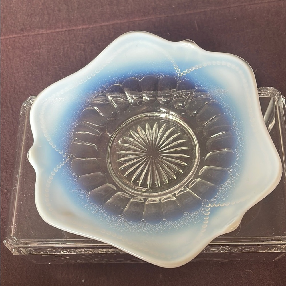 Blue and White Glass Bowl
